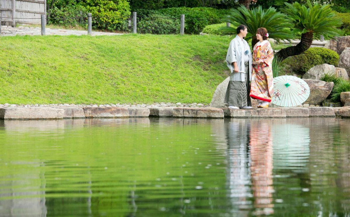 徳川園で緑いっぱいの撮影