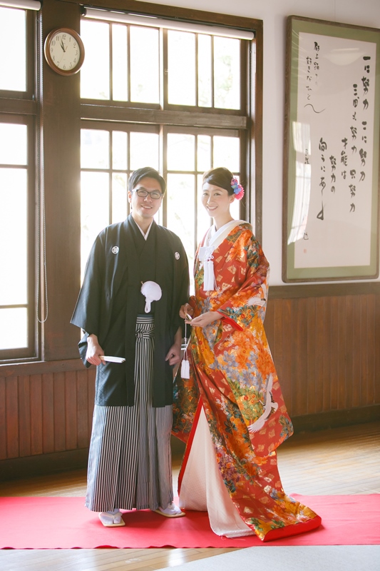 郡上八幡の旧庁舎記念館で撮影した結婚写真