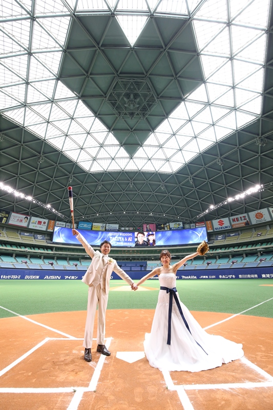 ナゴヤドーム天井がハートで前撮りにピッタリ