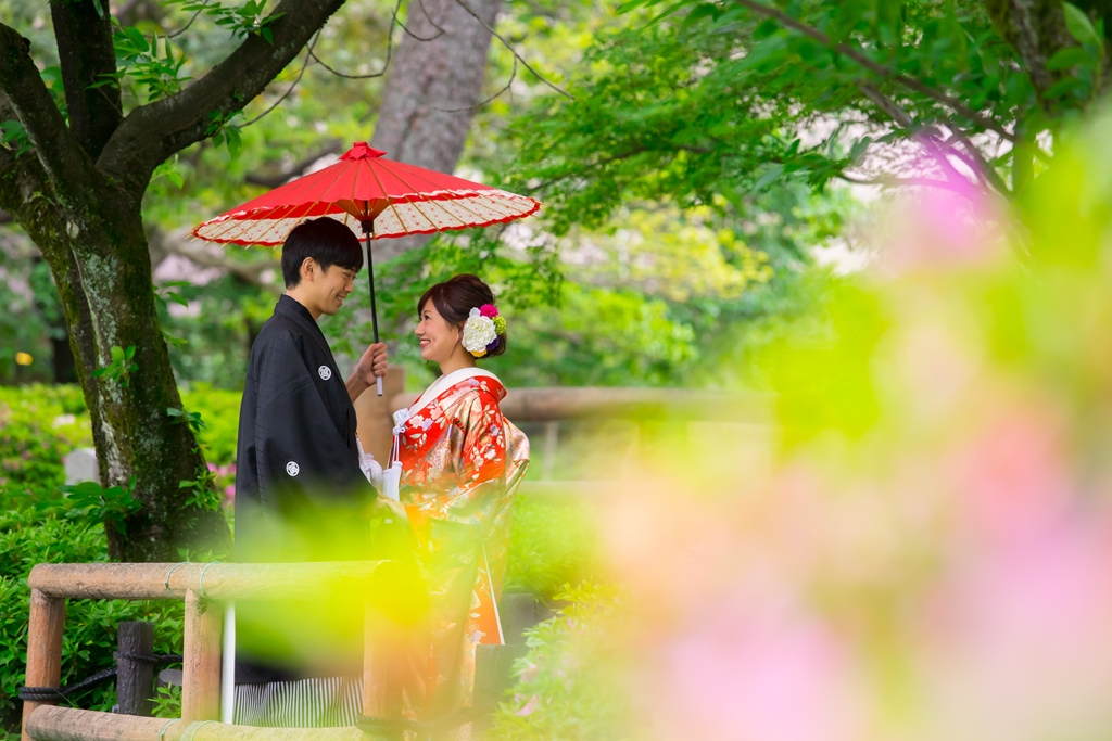 中村公園で可愛く和装ロケーション撮影