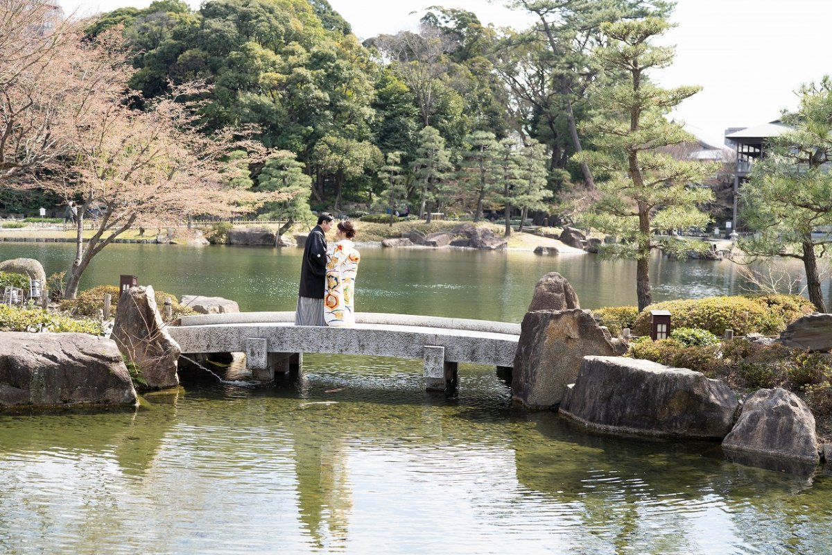 日本庭園の美しい「徳川園」にてロケーションフォト