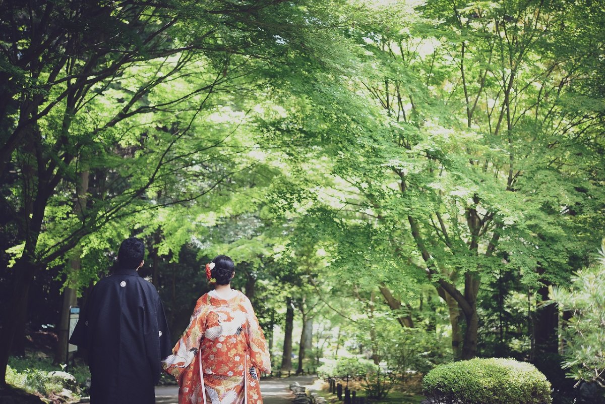 緑に包まれた東山植物園にてお散歩気分で前撮り♪