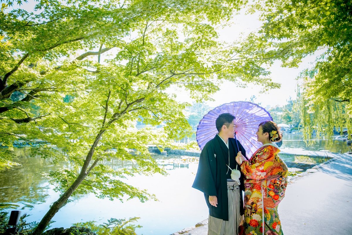 緑のカーテンが美しい「徳川園」での前撮り