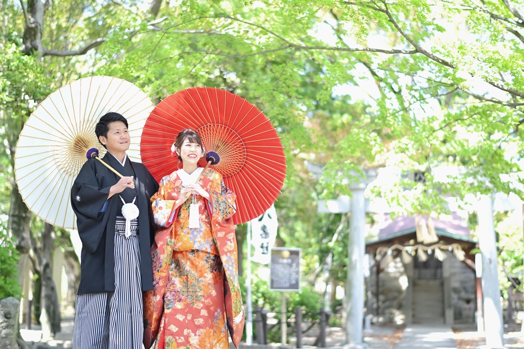 緑が綺麗な中村公園で記念の撮影