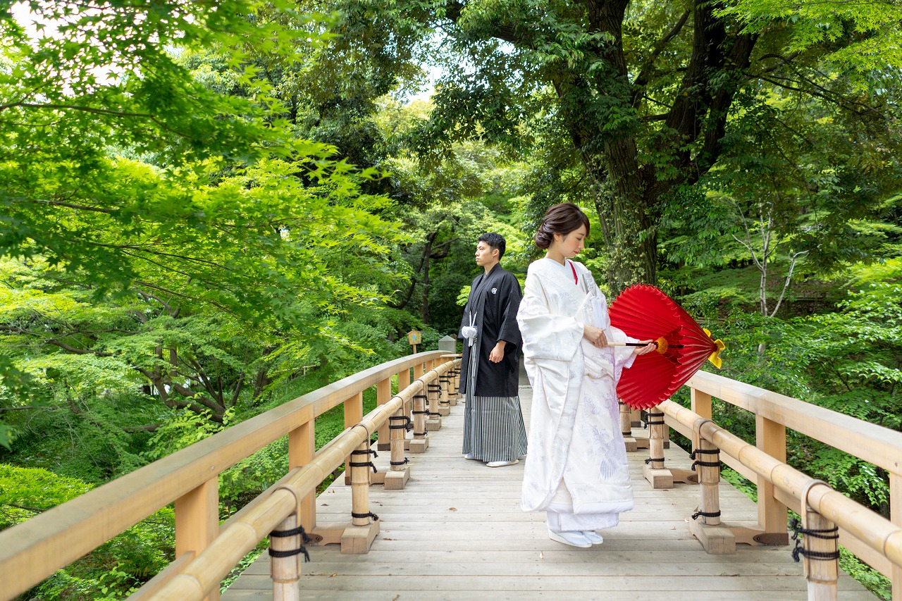 晴天のなか歴史ある日本庭園での前撮り㏌徳川園 | フォトウェディング&前撮りは名古屋のオシャレなウェディングアベニュー晴天のなか歴史ある日本庭園での前撮り㏌徳川園