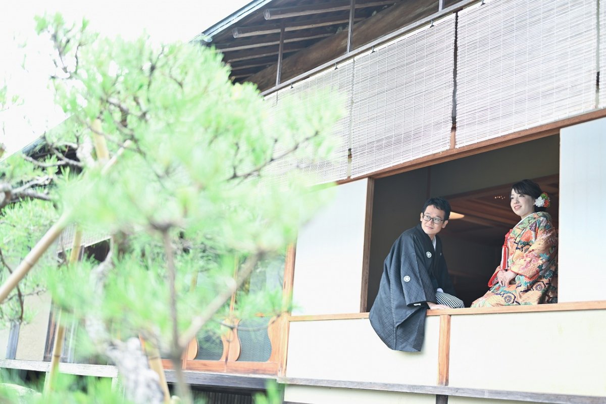 二人の思いが届き雨も止み心に残るロケーション和装撮影