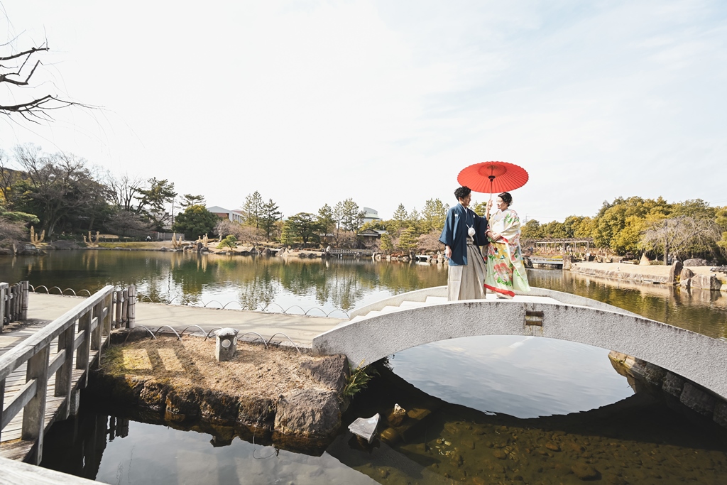 おしとやかにも可愛くも！徳川園で和装前撮り撮影！