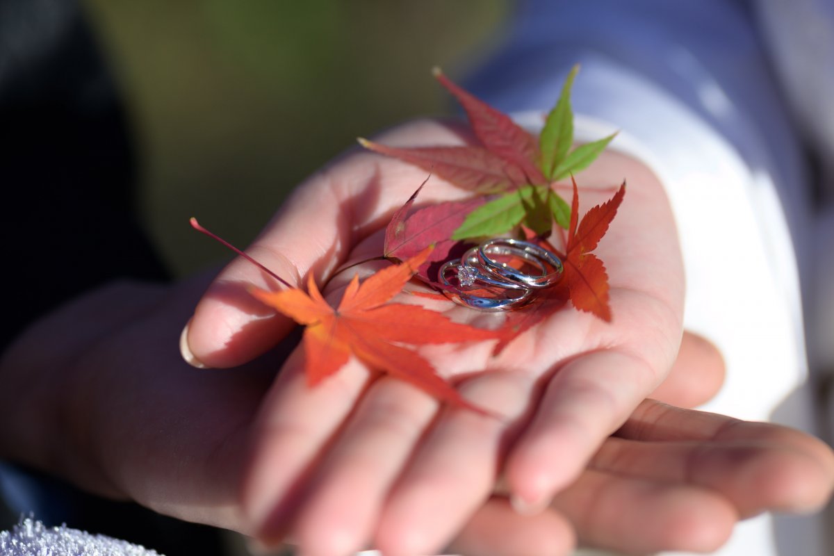 紅葉と結婚指輪