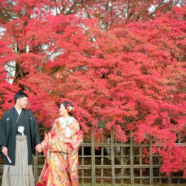 紅葉の季節に和装でパシャリ☆