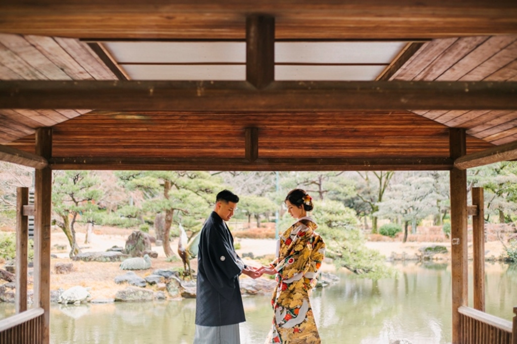 鶴舞公園の中にっっ？？！鶴々亭での和装撮影☆彡