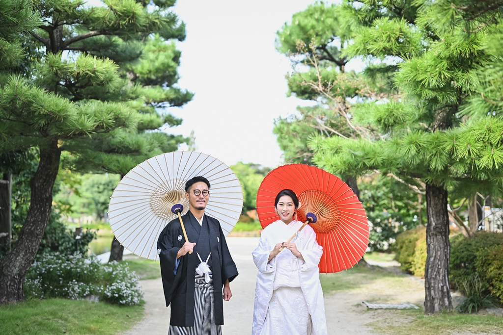 和傘と和装の相性抜群