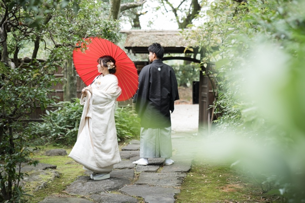 名古屋城のお茶室で撮影する人だけが使える。。秘密のお庭✨