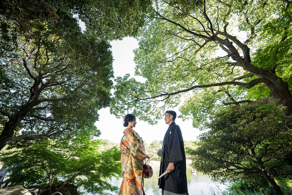 前撮り　白鳥庭園