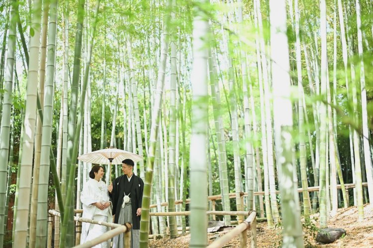 白鳥庭園　前撮り和装