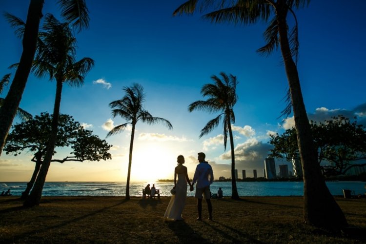 ハワイの夕陽