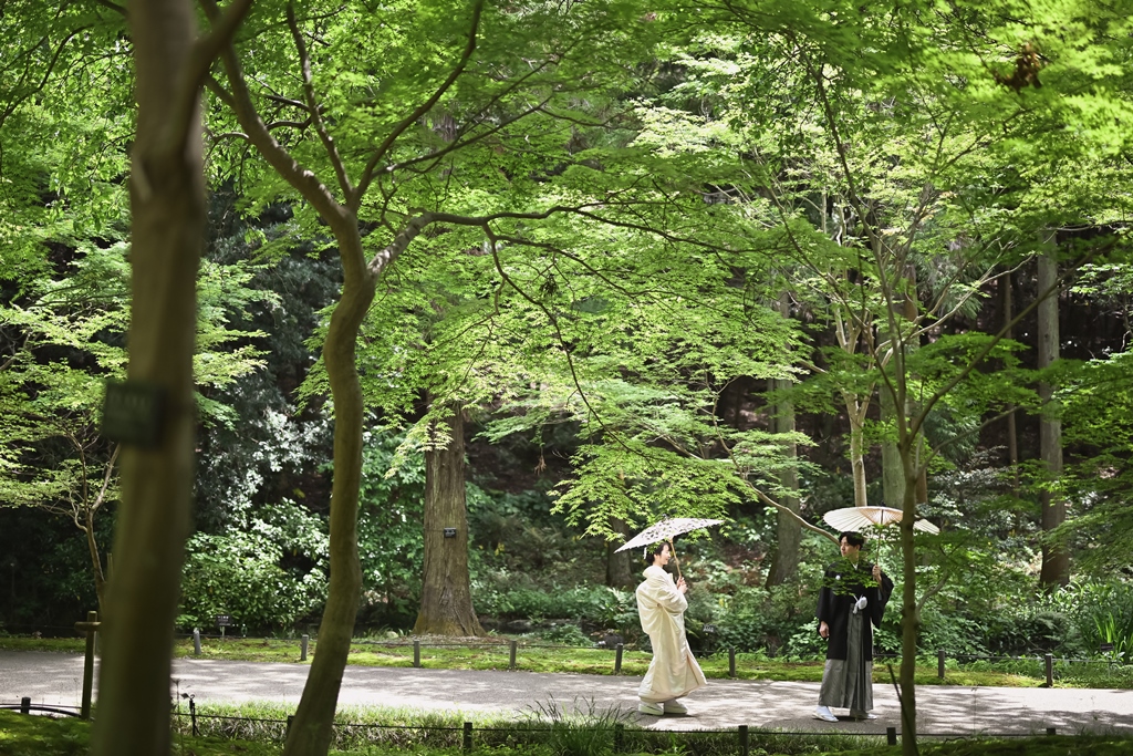 東山植物園で和装前撮り