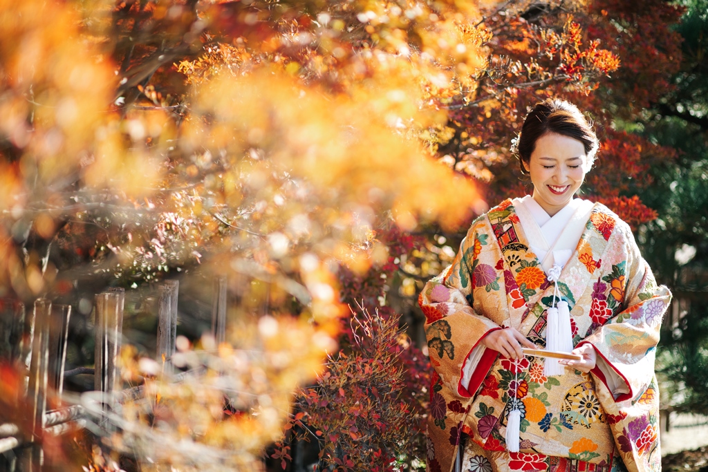 紅葉いっぱいの背景