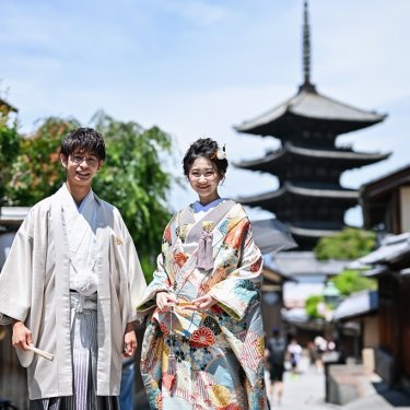 京都の街並みで和装フォト