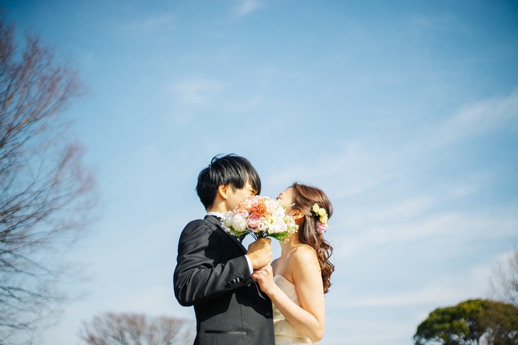 自然いっぱいの庄内緑地公園でオシャレな前撮り♡