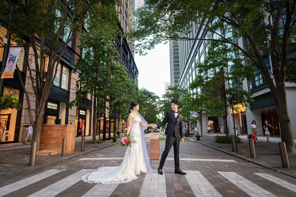 東京ブリックスクエアで撮った結婚写真