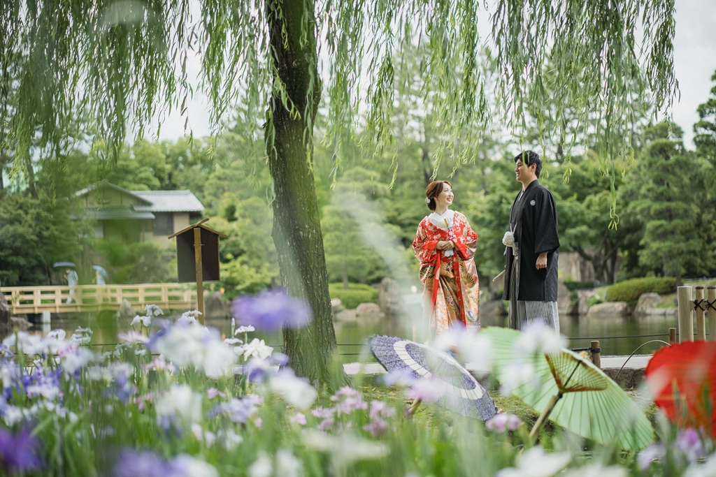 ６月の紫陽花に囲まれながら、徳川園フォトウェディング♡