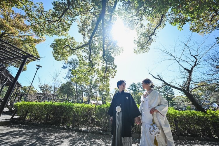 中村公園での和装前撮り撮影