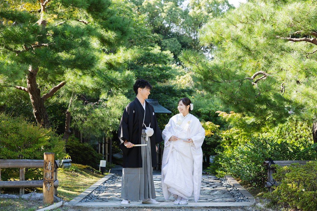 自然体な二人♡最高の庭園で笑顔の撮影~♪♪