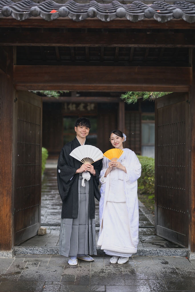 中村公園・桐蔭茶席の竹林や記念館での和装フォトウェディング前撮り写真