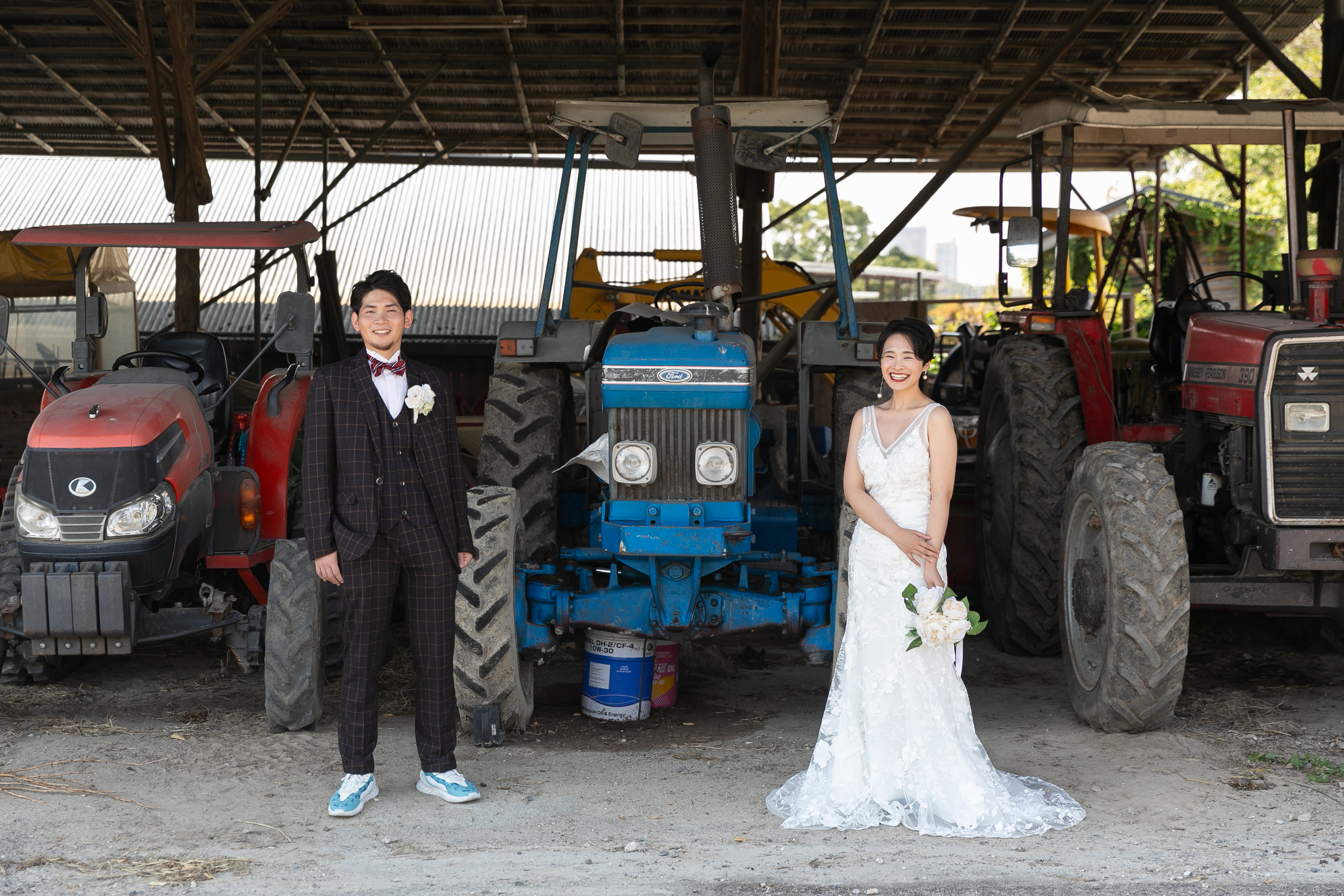 WEDDING AVE.名古屋のスタジオとスタッフによるウェディングフォト撮影の様子