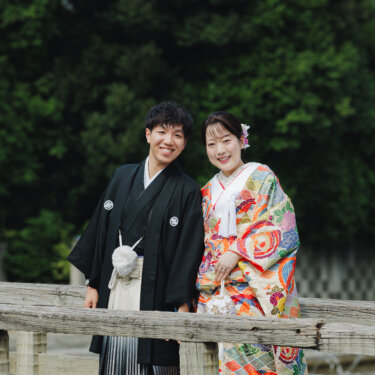 白鳥庭園で叶える和装前撮り♡色鮮やかな色打掛と自然に囲まれた特別な一日