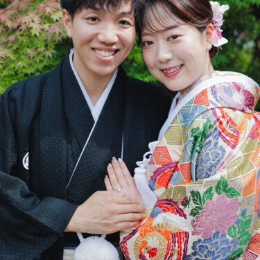 白鳥庭園で叶える和装前撮り♡色鮮やかな色打掛と自然に囲まれた特別な一日