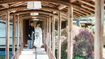 白無垢姿で彩る、白鳥庭園での和装ウェディング♡